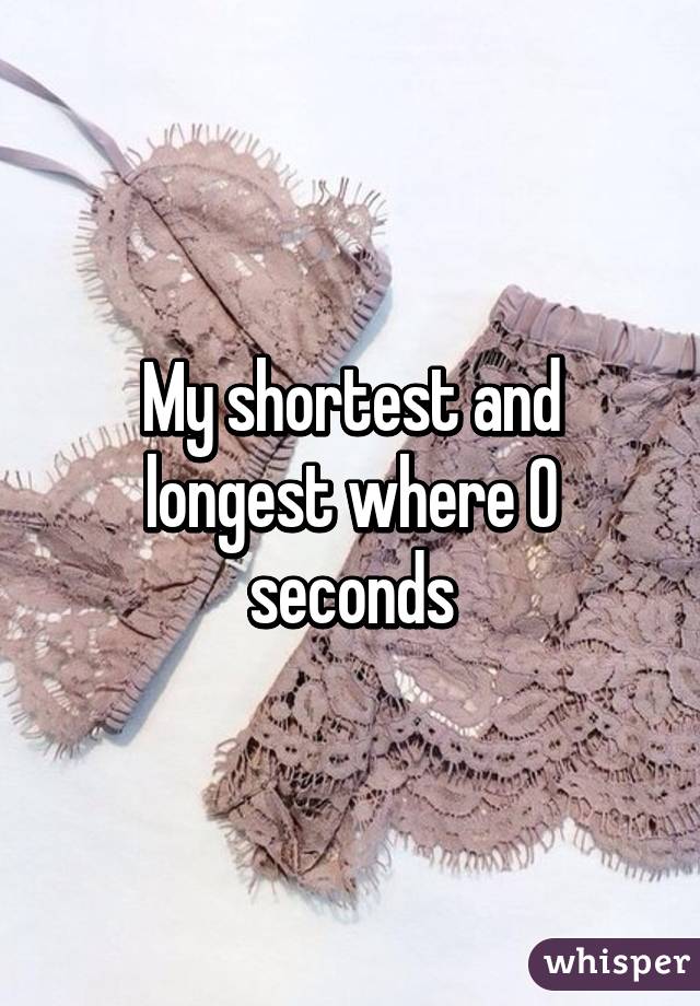 My shortest and longest where 0 seconds