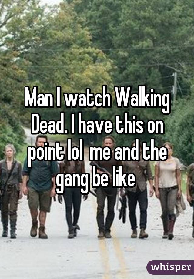 Man I watch Walking Dead. I have this on point lol  me and the gang be like 