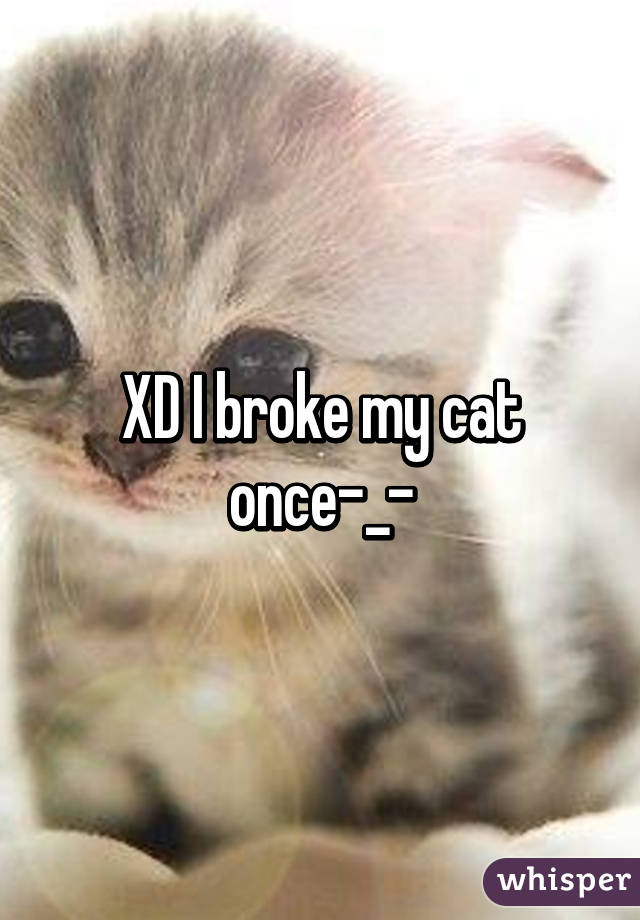 XD I broke my cat once-_-