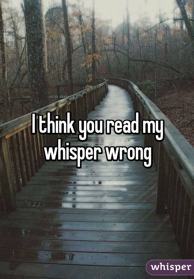 I think you read my whisper wrong