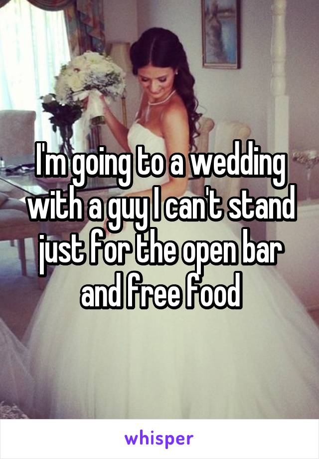 I'm going to a wedding with a guy I can't stand just for the open bar and free food