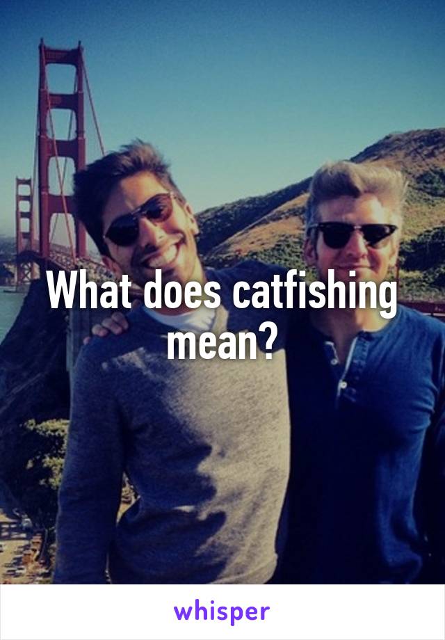 What does catfishing mean?
