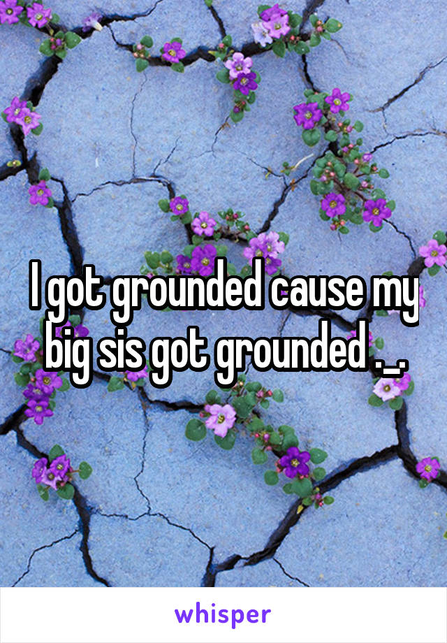 I got grounded cause my big sis got grounded ._.