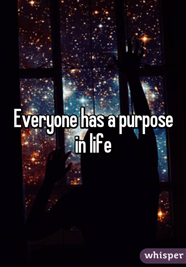 Everyone has a purpose in life