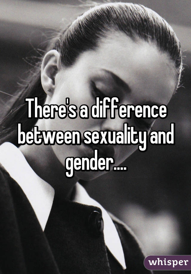 There's a difference between sexuality and gender....