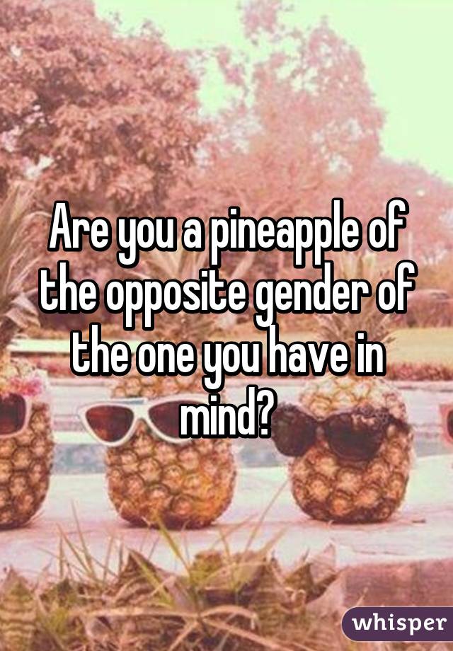 Are you a pineapple of the opposite gender of the one you have in mind?