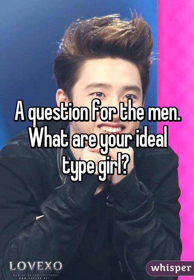 A question for the men. What are your ideal type girl? 