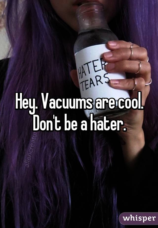 Hey. Vacuums are cool. Don't be a hater.