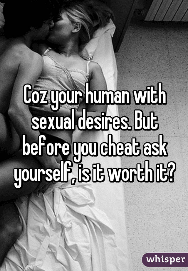 Coz your human with sexual desires. But before you cheat ask yourself, is it worth it?