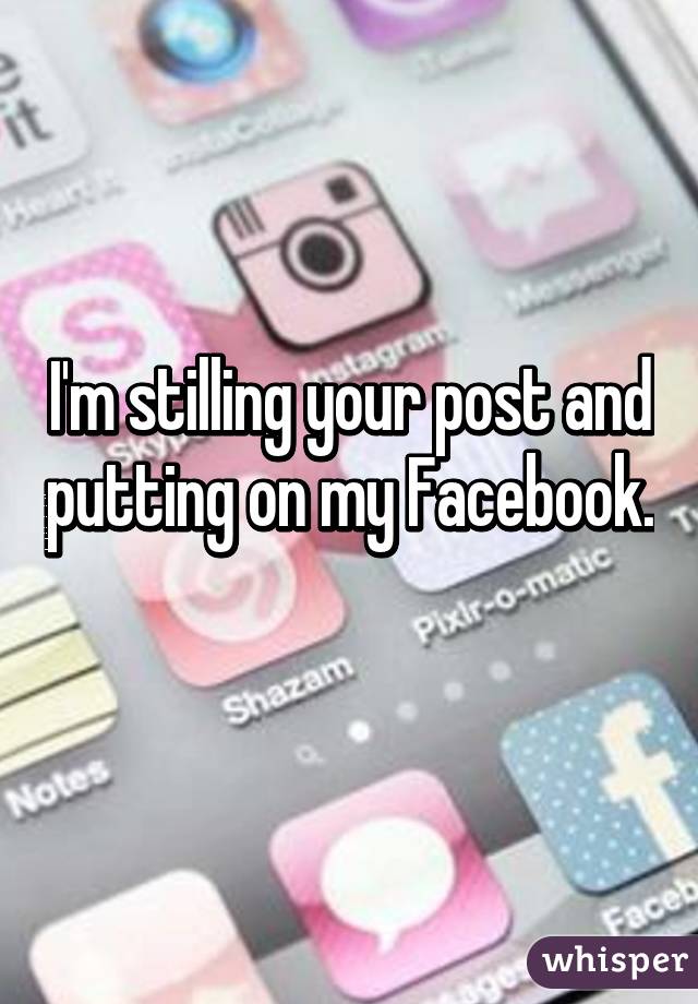 I'm stilling your post and putting on my Facebook. 