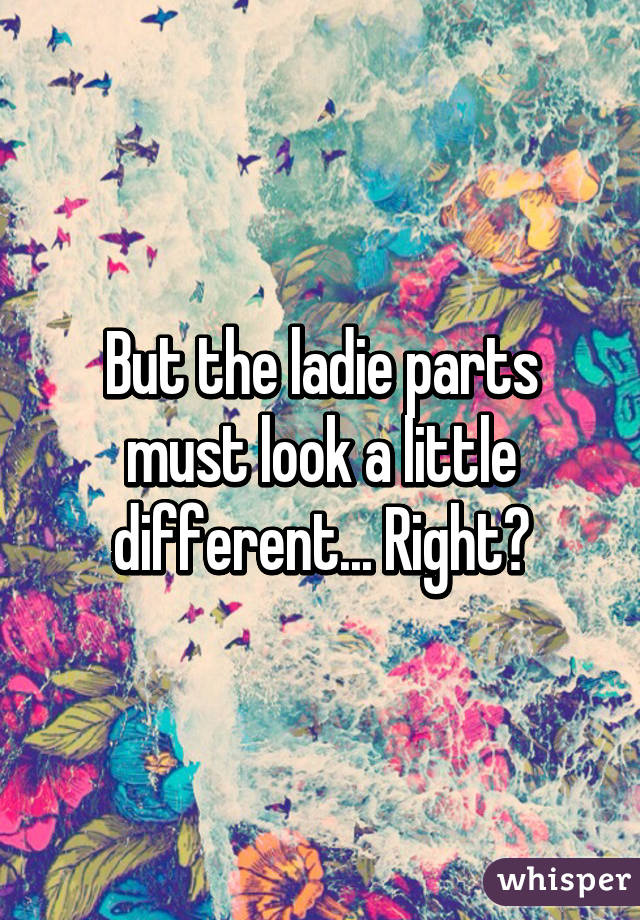 But the ladie parts must look a little different... Right?