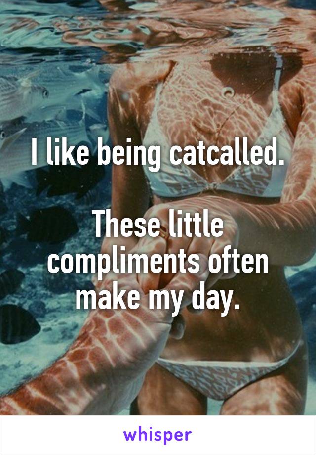I like being catcalled.

These little compliments often make my day.