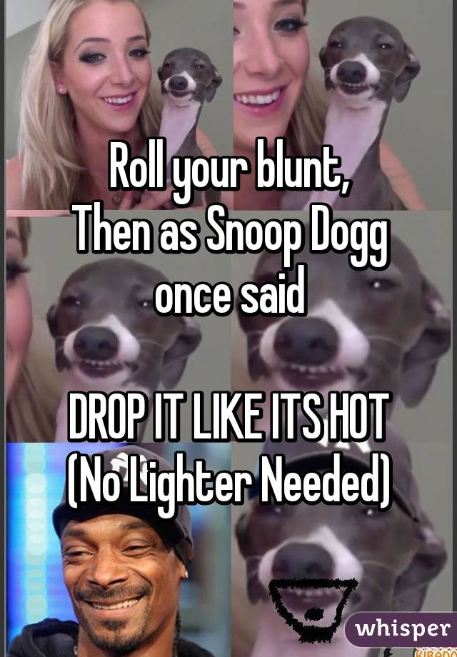 Roll your blunt,
Then as Snoop Dogg once said

DROP IT LIKE ITS HOT
(No Lighter Needed)