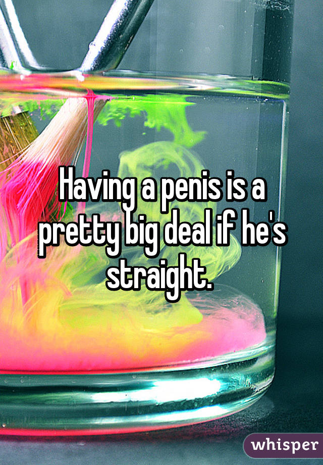 Having a penis is a pretty big deal if he's straight. 