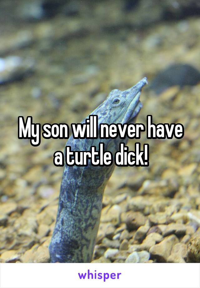 My son will never have a turtle dick!