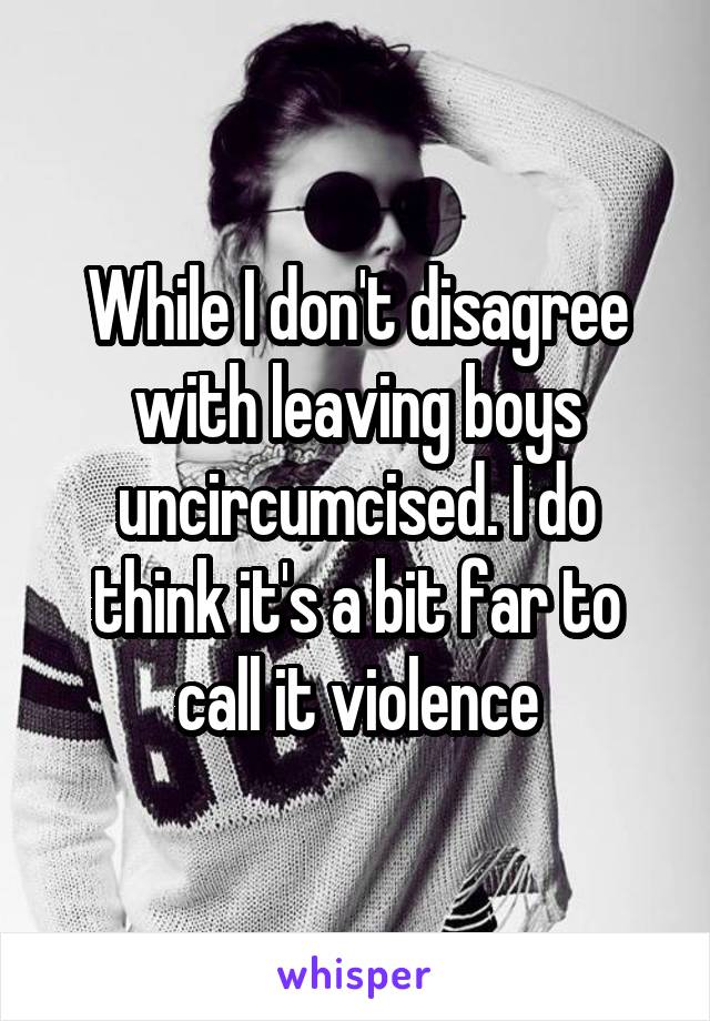 While I don't disagree with leaving boys uncircumcised. I do think it's a bit far to call it violence