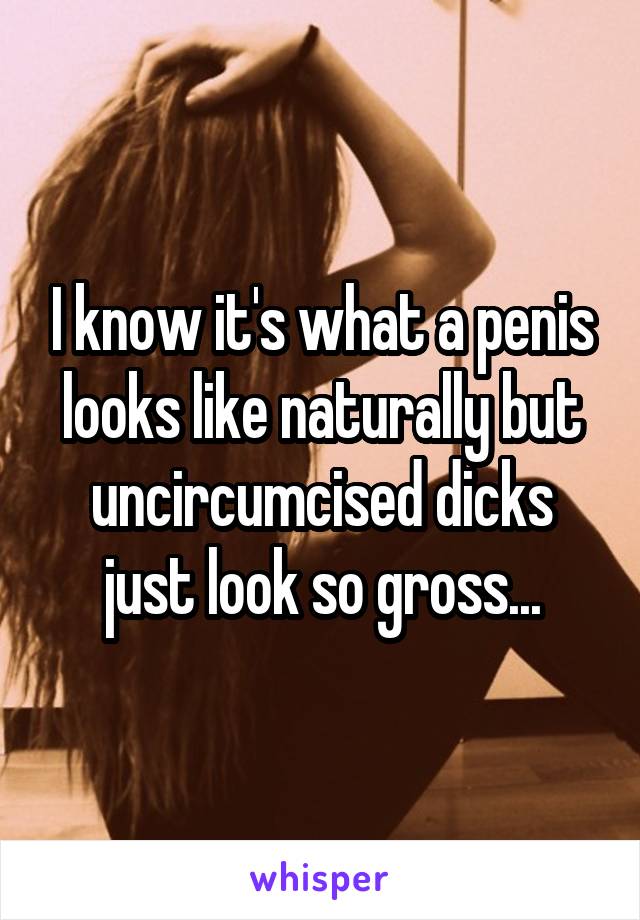 I know it's what a penis looks like naturally but uncircumcised dicks just look so gross...