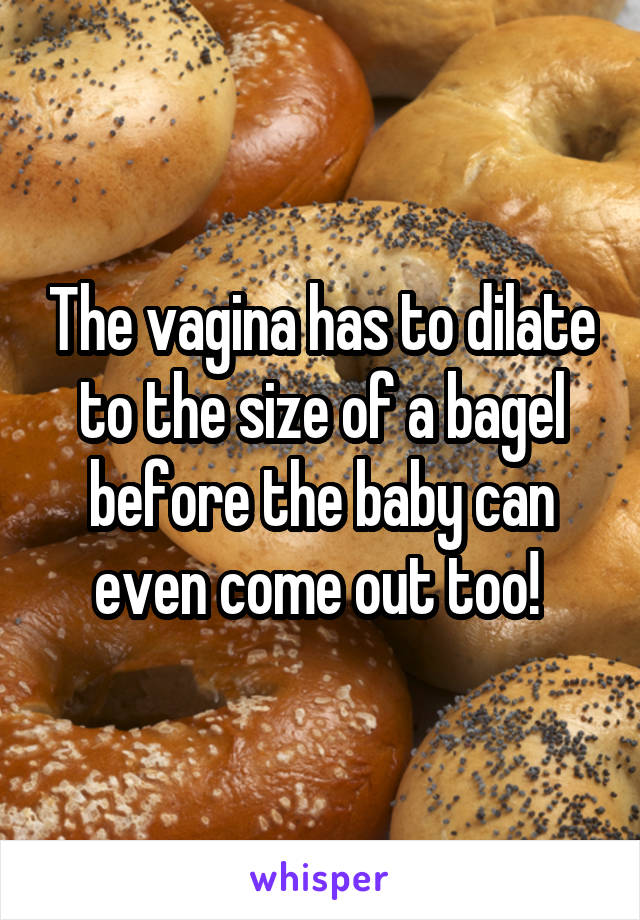 The vagina has to dilate to the size of a bagel before the baby can even come out too! 