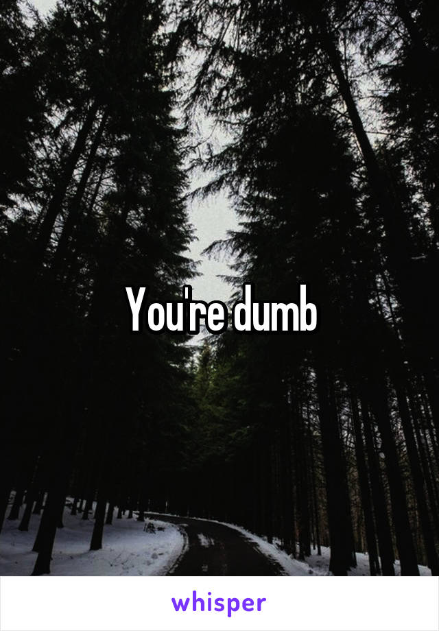 You're dumb