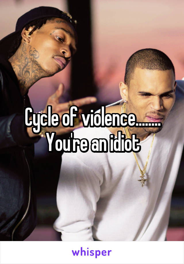 Cycle of violence........
You're an idiot