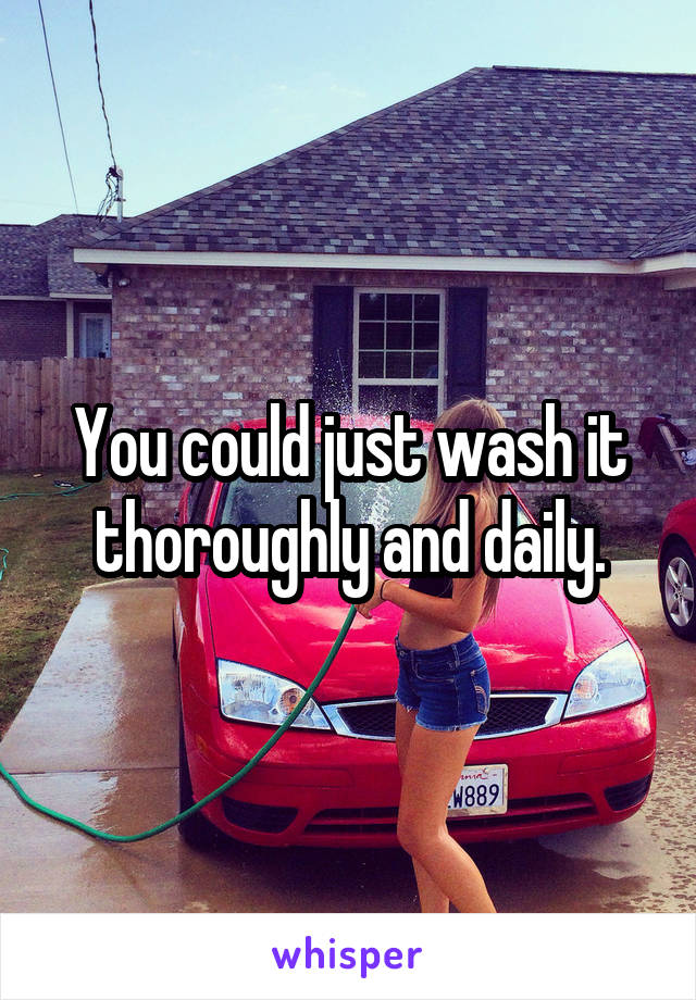 You could just wash it thoroughly and daily.