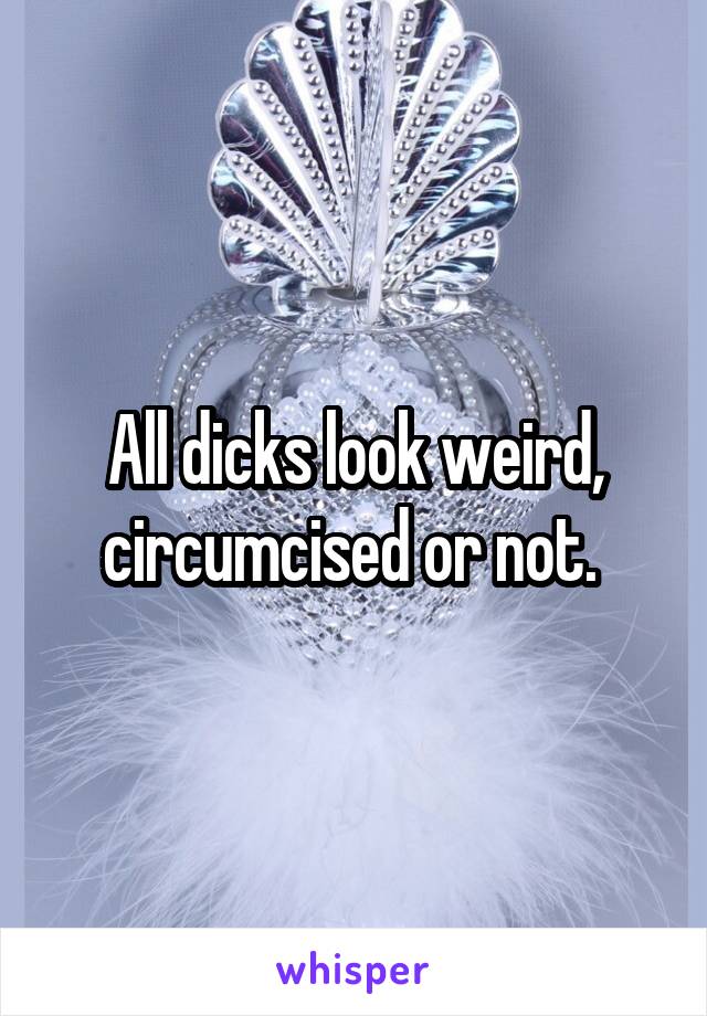 All dicks look weird, circumcised or not. 