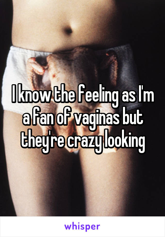 I know the feeling as I'm a fan of vaginas but they're crazy looking