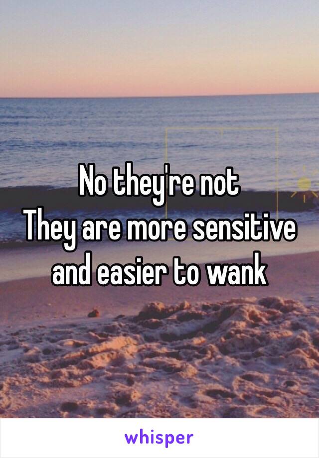 No they're not
They are more sensitive and easier to wank