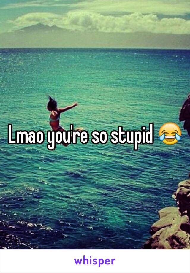 Lmao you're so stupid 😂