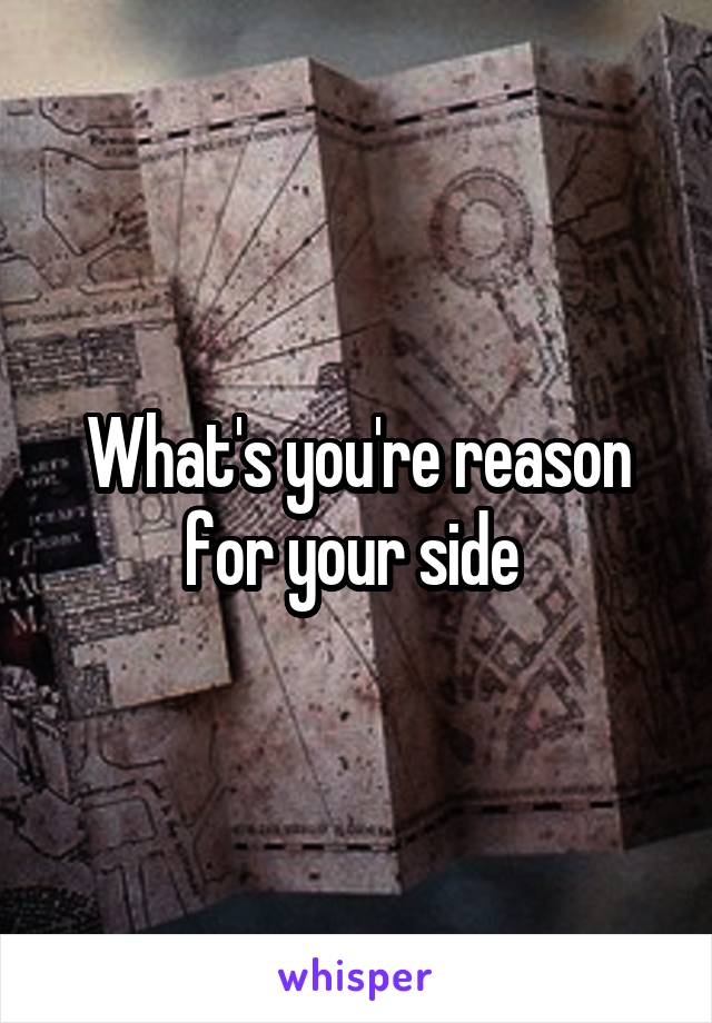 What's you're reason for your side 