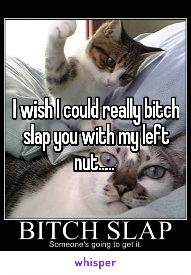 I wish I could really bitch slap you with my left nut..... 