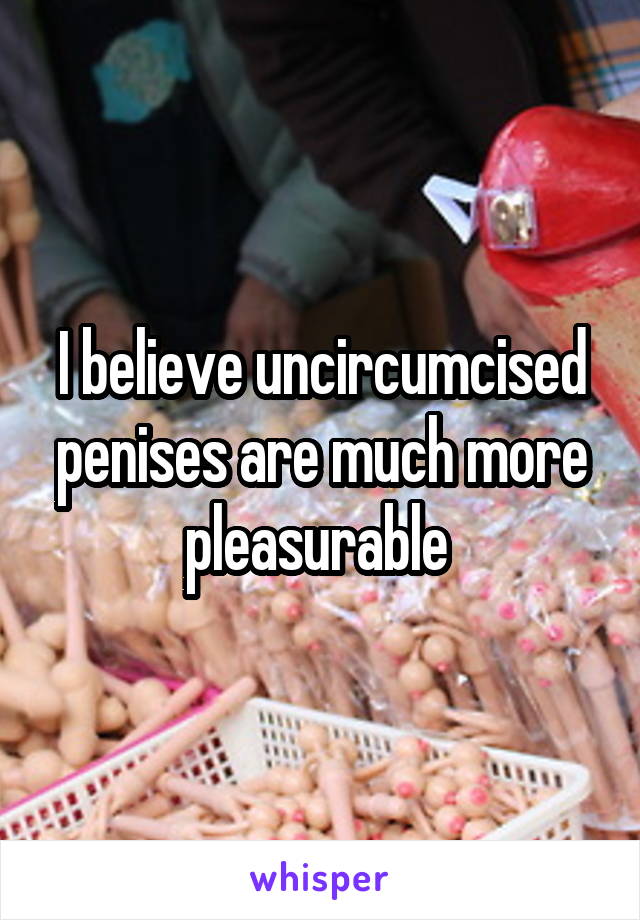 I believe uncircumcised penises are much more pleasurable 