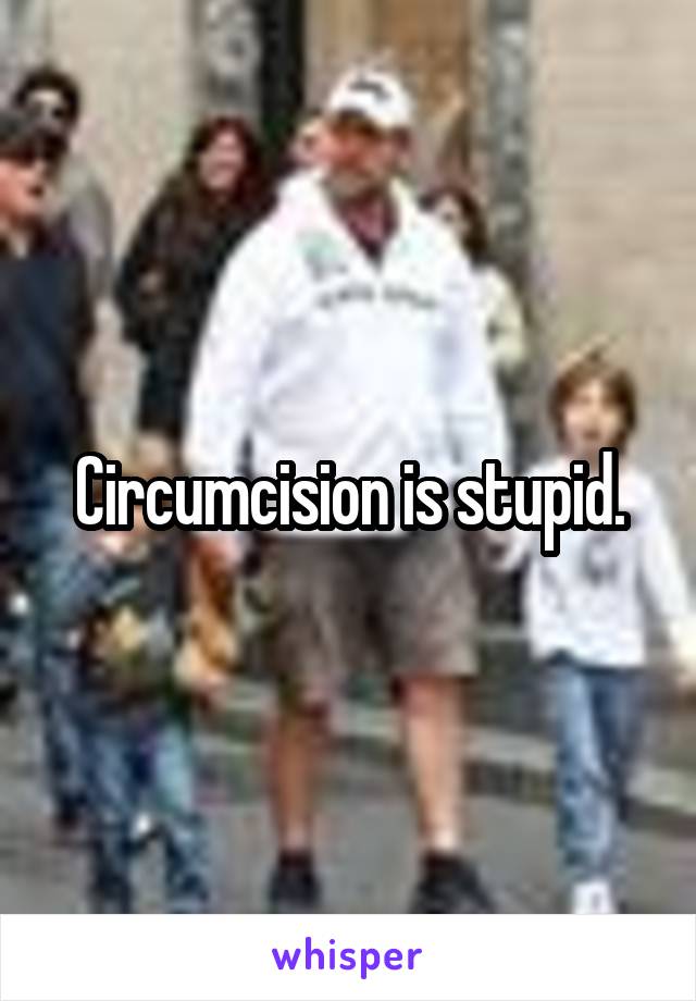 Circumcision is stupid.