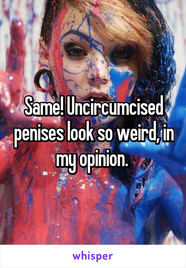 Same! Uncircumcised penises look so weird, in my opinion. 