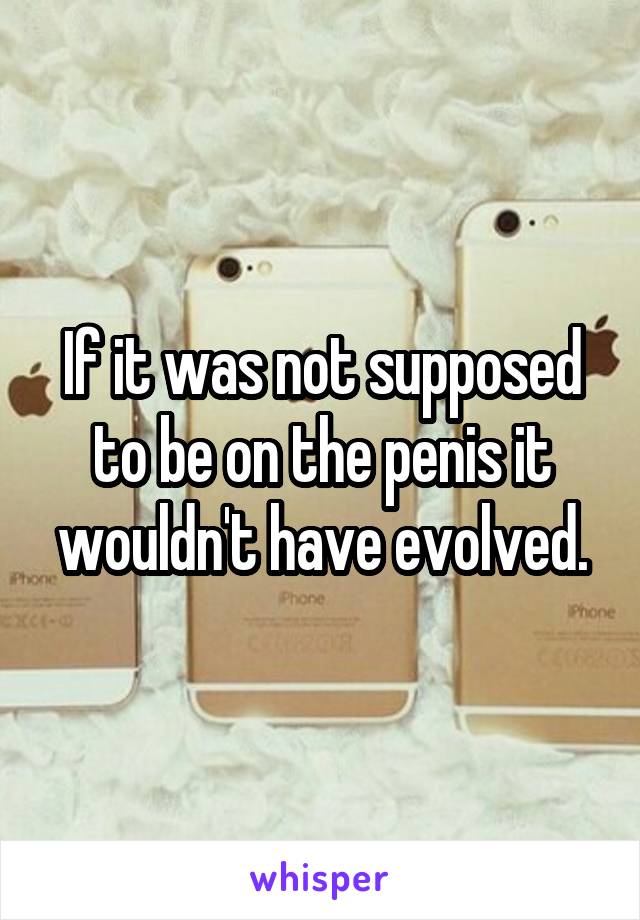 If it was not supposed to be on the penis it wouldn't have evolved.