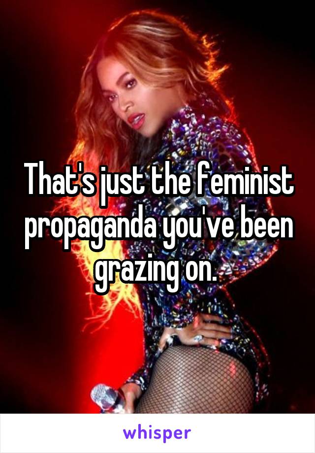 That's just the feminist propaganda you've been grazing on. 