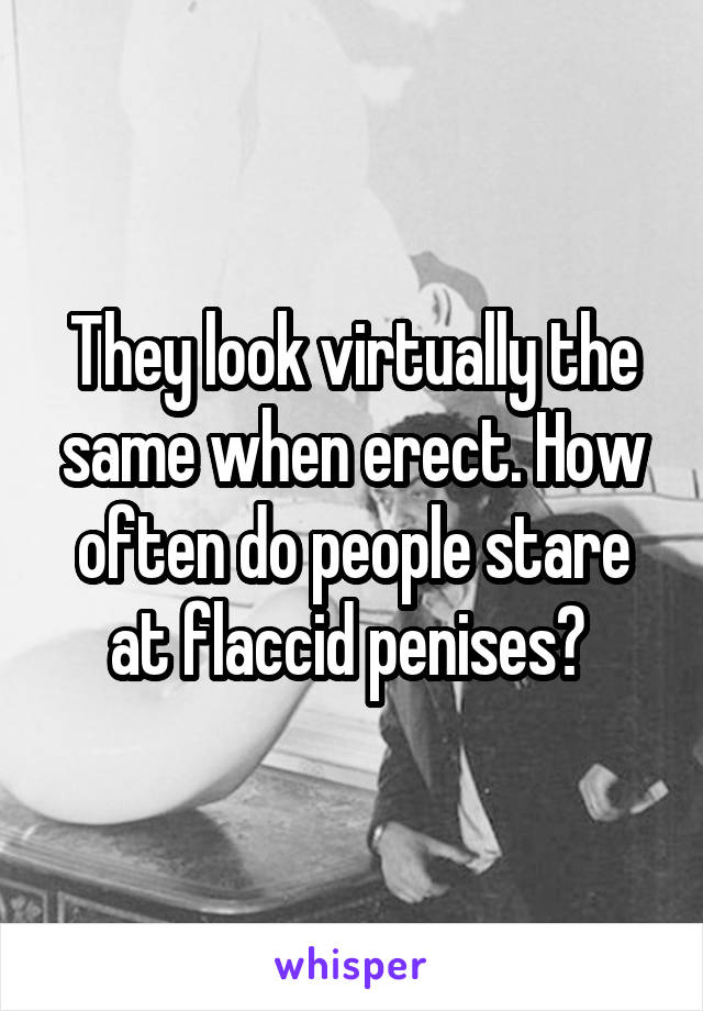 They look virtually the same when erect. How often do people stare at flaccid penises? 