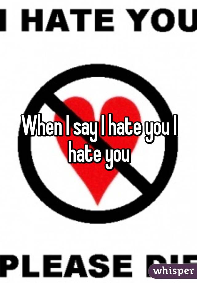 When I say I hate you I hate you