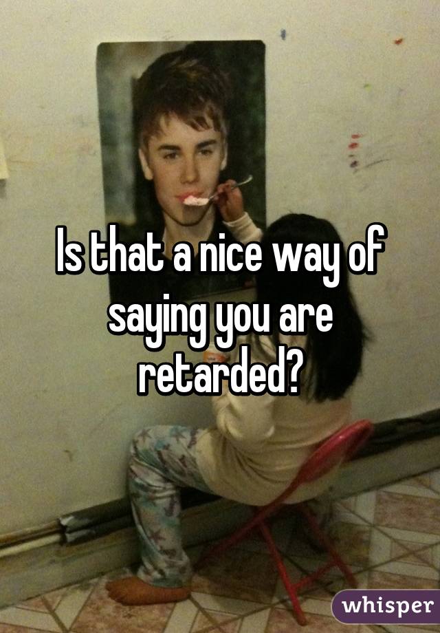 Is that a nice way of saying you are retarded?