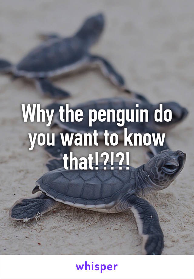 Why the penguin do you want to know that!?!?!