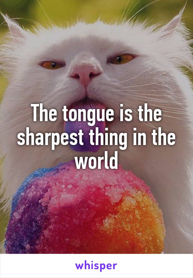The tongue is the sharpest thing in the world