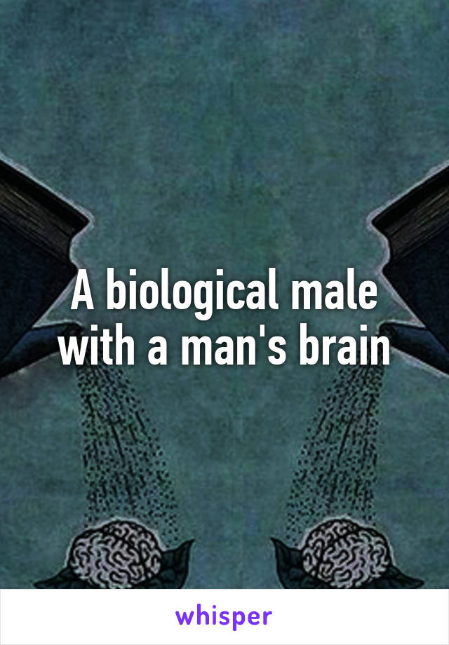 A biological male with a man's brain