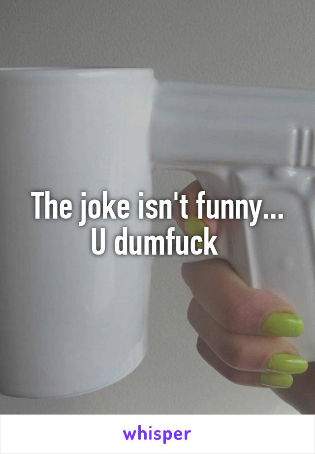 The joke isn't funny... U dumfuck 