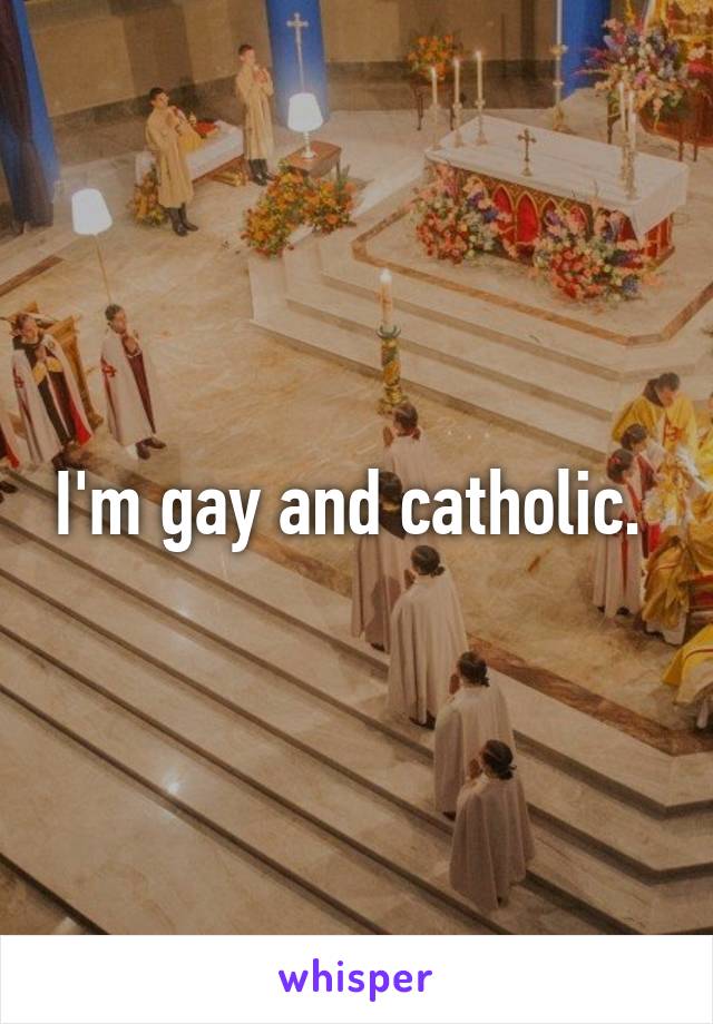 I'm gay and catholic. 
