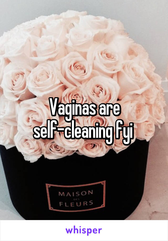 Vaginas are self-cleaning fyi 