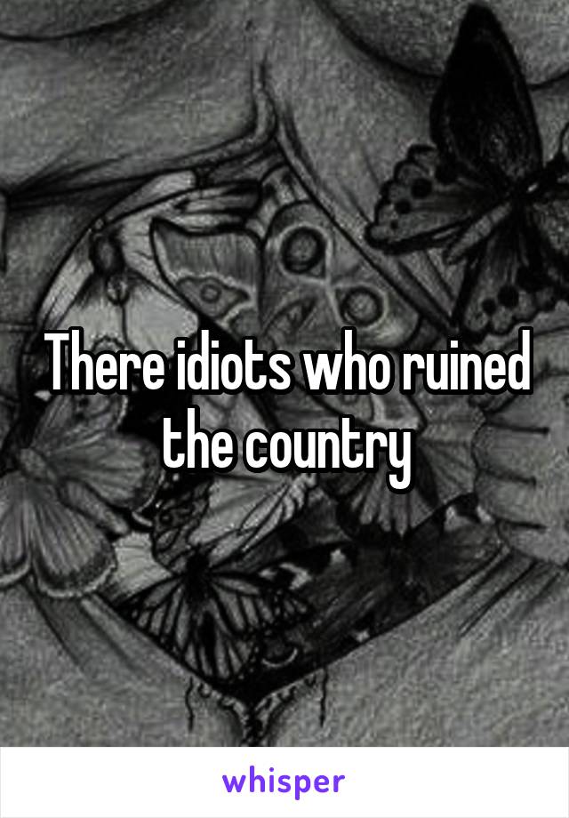 There idiots who ruined the country