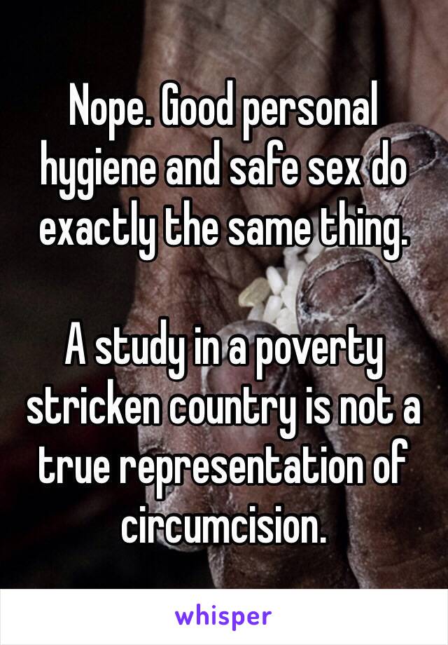 Nope. Good personal hygiene and safe sex do exactly the same thing.

A study in a poverty stricken country is not a true representation of circumcision.