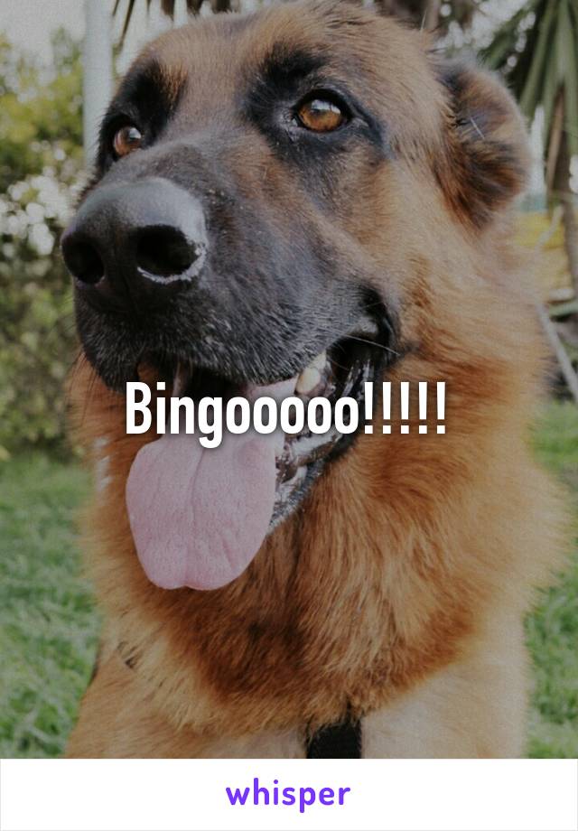 Bingooooo!!!!!