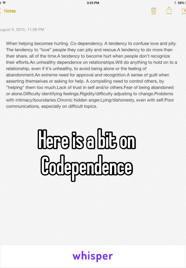 Here is a bit on
Codependence 