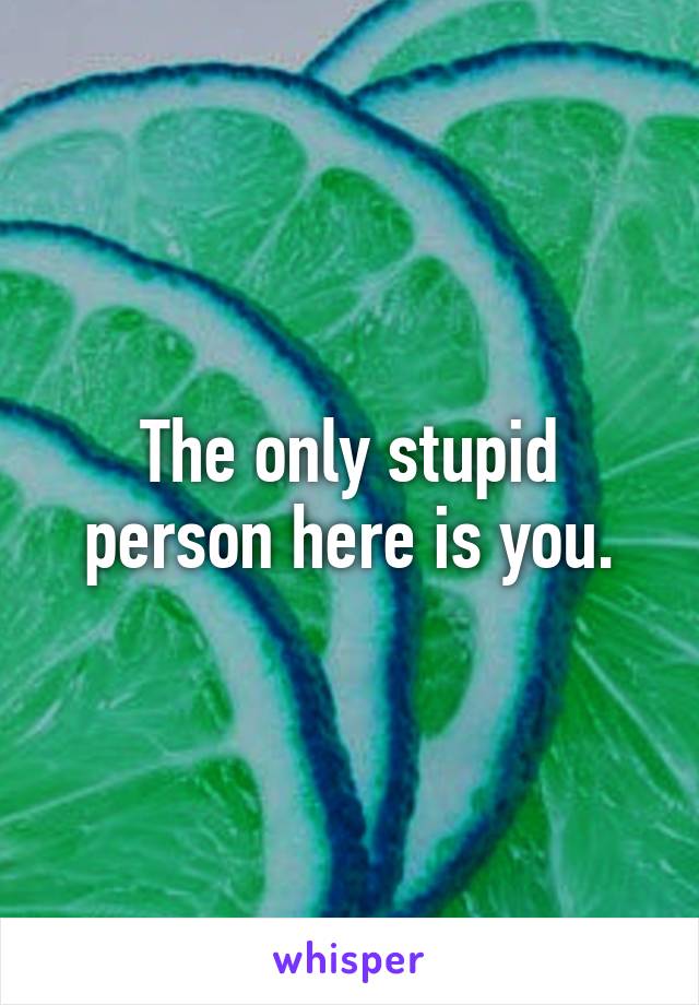 The only stupid person here is you.